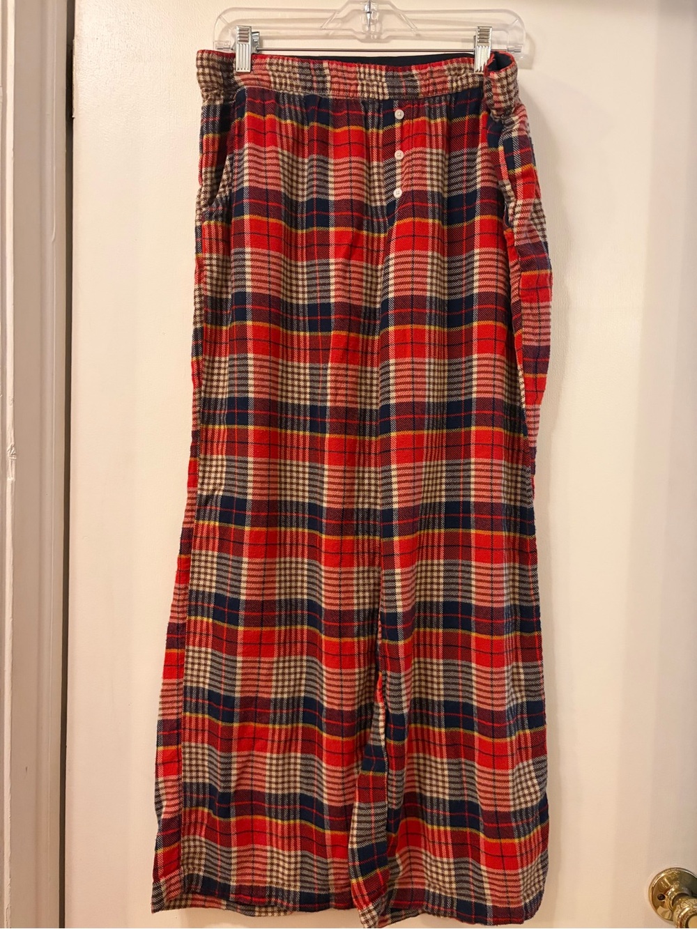 aerie Navy and Red Plaid Flannel Lounge Pants